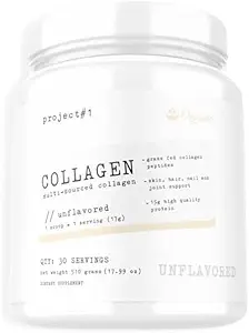 Projekt # 1 Nutrition Multi- Sourced Collagen Powder 124; Grass- Fed Collagen Peptides for Skin, Hair, Nails & Joints Of 124; Hydrolyzované kolagen & 15g Protein Per Serving -Irish Cream - Collagen for Women & Men