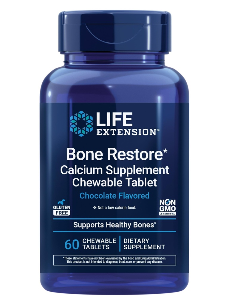 Life Extension Bone Obnovit vápník dodatek Žvýkací tablety, Kostní zdraví dodatek, vápník, vitamín D, minerály, gluten zdarma, Non- GMO, 60 Tablety