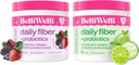 Daily Fiber Supplement Bundle with Collagen, Probiotics & Electrolytes - Podporuje trávicí zdraví, Regularita a zdraví pokožky - Cucumber Lime Mint & Wild Berry Flavors - 32 Služeb Celkem