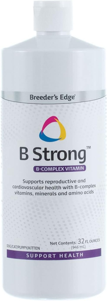 Revival Animal Health Breeder 's Edge - B Strong - B vitamin, železo a minerální doplněk - Vitamin B pro psy, kočky, štěňátka a koťata - 32 oz Liquid