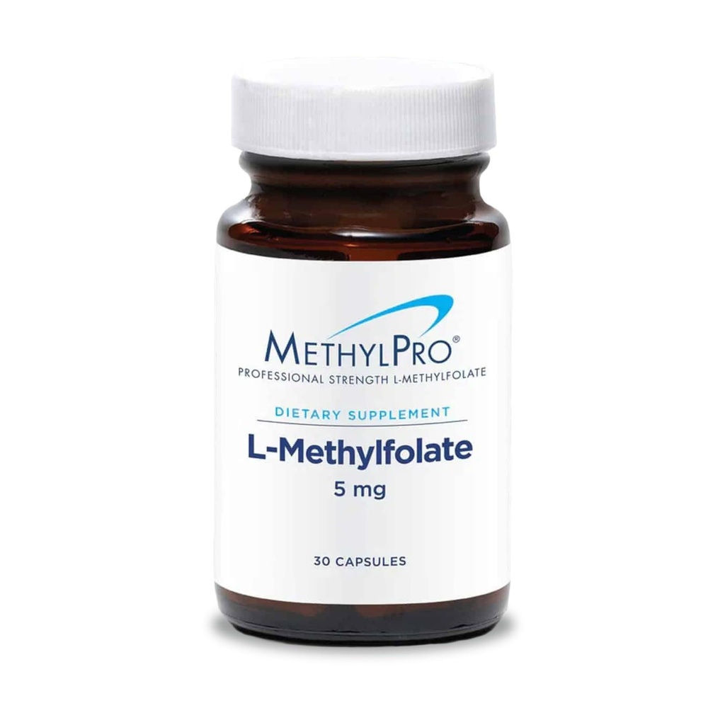 MethylPro L- Methylfolát 5 mg - Podporuje zdravou mindset - Aktivní folát pro metylační podporu a biochemické reakce - Vysoce biologicky dostupné - Flexibilní dávkování - 30 Podání - 30 Kapsle