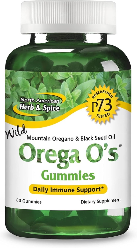 SEVERNÍ AMERICKÝ HERB & SPICE ORGA O 's - 60 Žvýkaček s divokým horským oregano & Black Seed Oil - Non- GMO - 30 Služeb