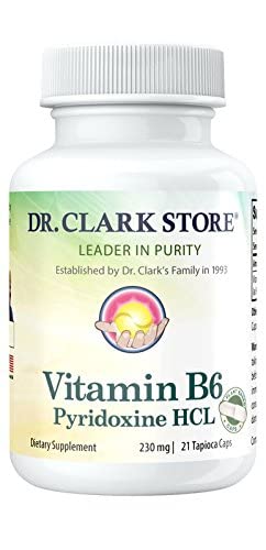 Doplněk k vitamínu B6 Dr. Clark - 230mg, 21 tobolek Tapioca, podporuje energetický metabolismus a nervový systém Zdraví