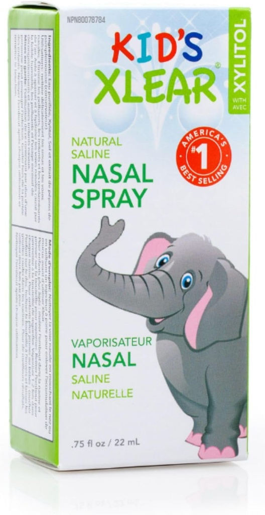 Xlear Natural Xylitol Saline Nasal Spray for Kids - Daily Decongestant, Nose Moisturizer, 0.75 fl oz (Balení po 1)