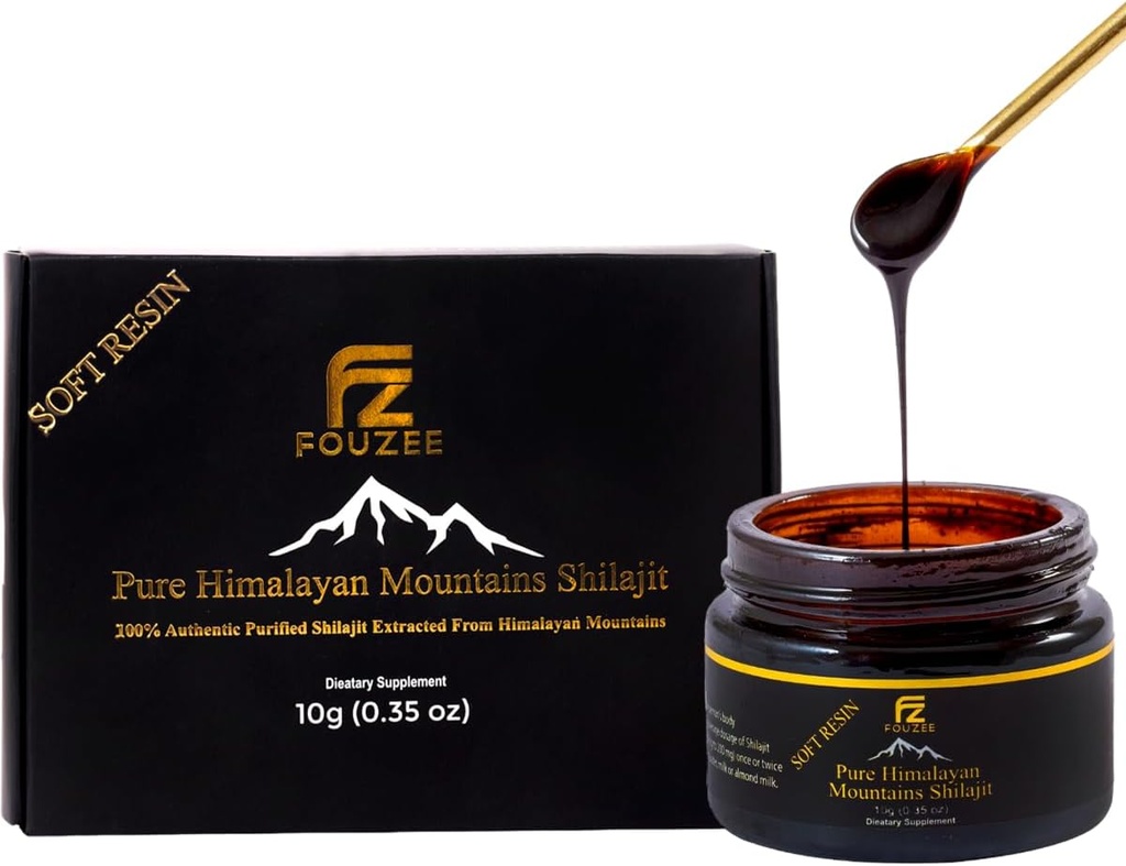Čisté Himalájské Shilajit - Stopa Minerální dodatek pro ženy a muže - Všechny přírodní a autentické Shilajit Resin v jantarové skleněné láhvi - Fulvic Acid for Energy Boost & Imunity (10 Gram)