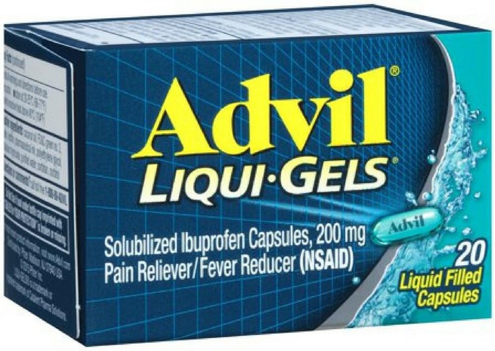 Advil Liqui- Gels 20. Velikost 20. Advil Ibuprofen Bolest Relief tekuté plněné kapsle 20ct