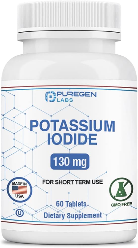 Iodidové tablety kalium 130 mg košer jódové tablety, podpora štítné žlázy - 60 tablet