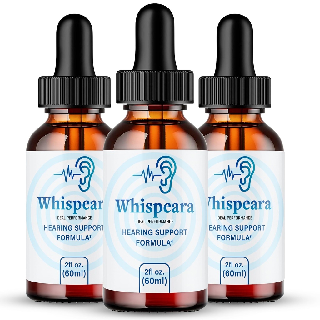 Whispeara Tinnitus Relief for Ringing Uars Drops, Ring Clear Tinnitus Liquid Drops, Maximální síla, Pokročilá formule dodatek pro sluch, Ušní vyzvánění Tinnitus, Whispeara Recenze (3 Pack)