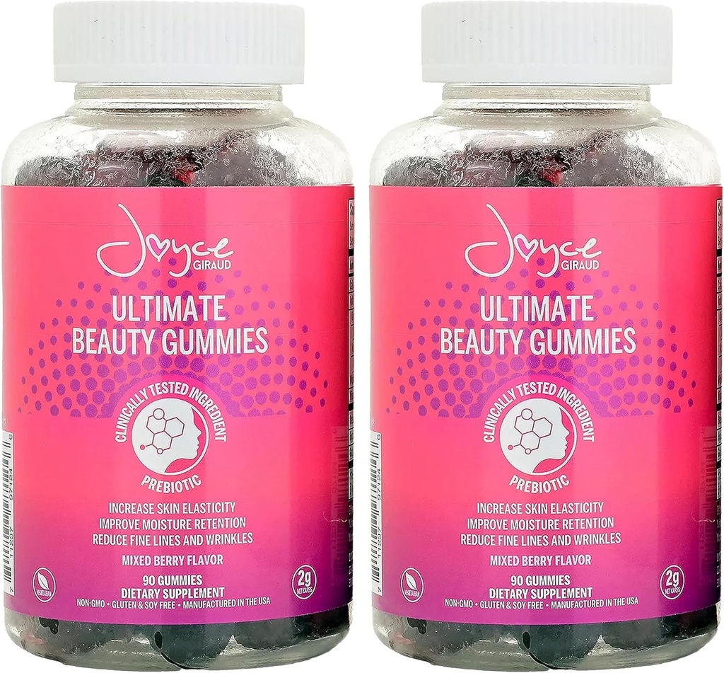 Joyce Giraud Ultimate Beauty Gummies, 60- Day Supply, Podporuje hydrataci pokožky a zdravou kůži Tone, 180 Gummies