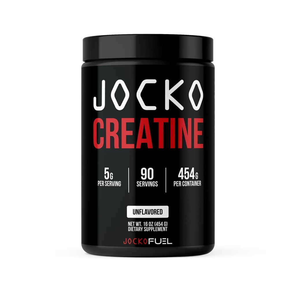 Jocko Fuel Creatine Monohydrát, čistý mikronizovaný prášek pro muže a ženy, podporuje růst svalů, síla, zotavení a kognitivní, bez příchutí, 450 Grams, 90 Služeb