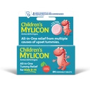 MYLICON Dětské Tummy Relief pro děti, 24 Cherry ochucené žvýkací tablety