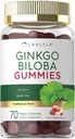 Carlyle Ginkgo Biloba 300mg 6004; 70 Gummies CLANE124; 45: 1 Leaf Extract CLANE124; s Peach Raspberry Flavor CLANE124; Vegan, Non- GMO, gluten zdarma dodatek