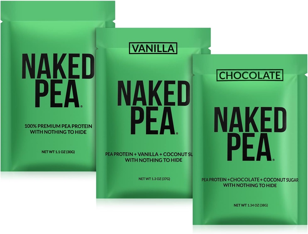 Nahatý Vegan Vzorek Pea, Chocolate Pea, a Vanilla Pea