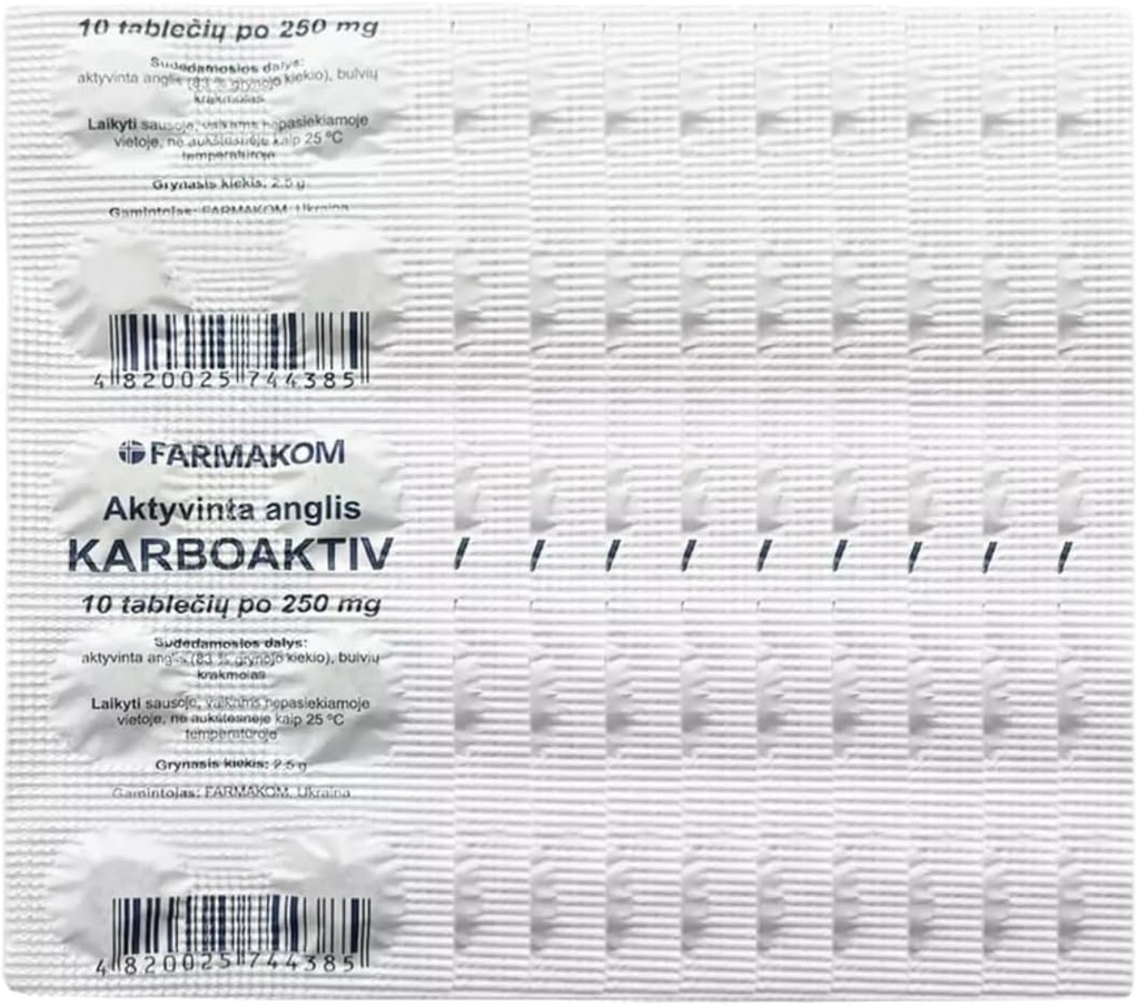 Aktivované uhlíkové Charcoal Tablety Stravování doplněk stravy 5 Prostěradla X 10 Tablety