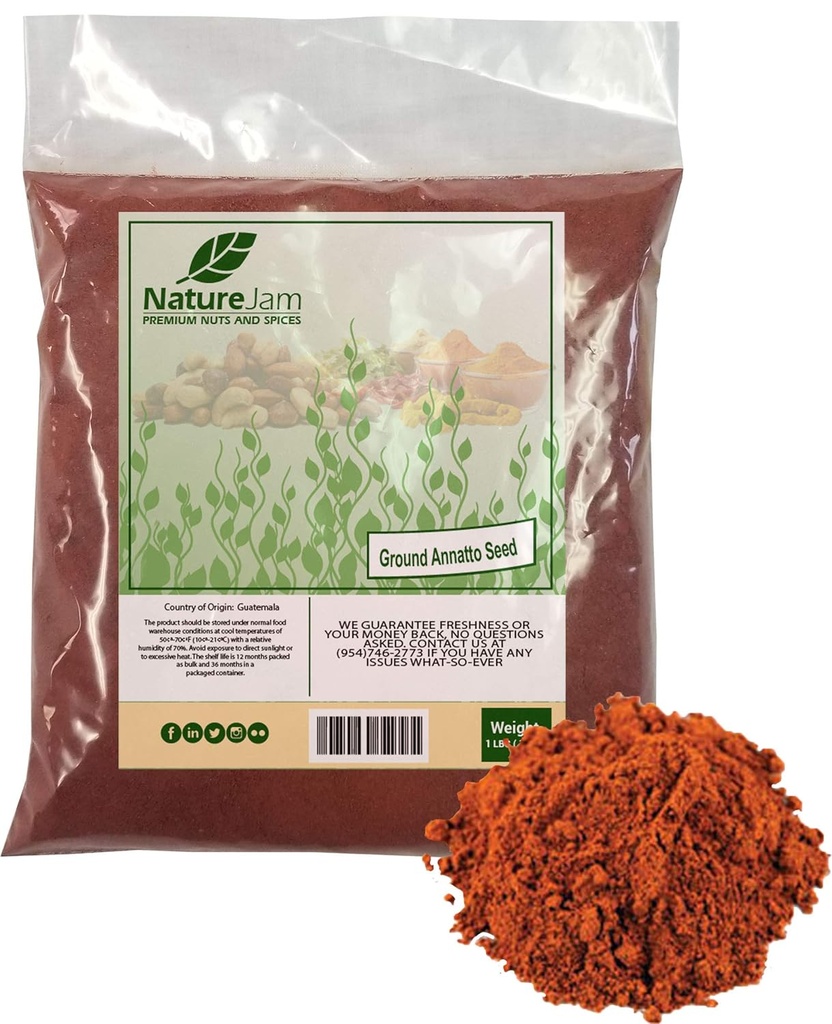 Ground Annatto Seed prášek Bulk Bag 1 Pound Nejvýkonnější zdroj vitaminu E Tocotrienols