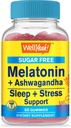 WellYeah Melatonin (2mg) s Ashwagandha (850mg) Cukr gumy zdarma - Spánek & Stress Aid Supplement - s heřmánek, Lemon Ball, Levandule, a Valerian - Přírodní sourced Flavor - 60 Počet
