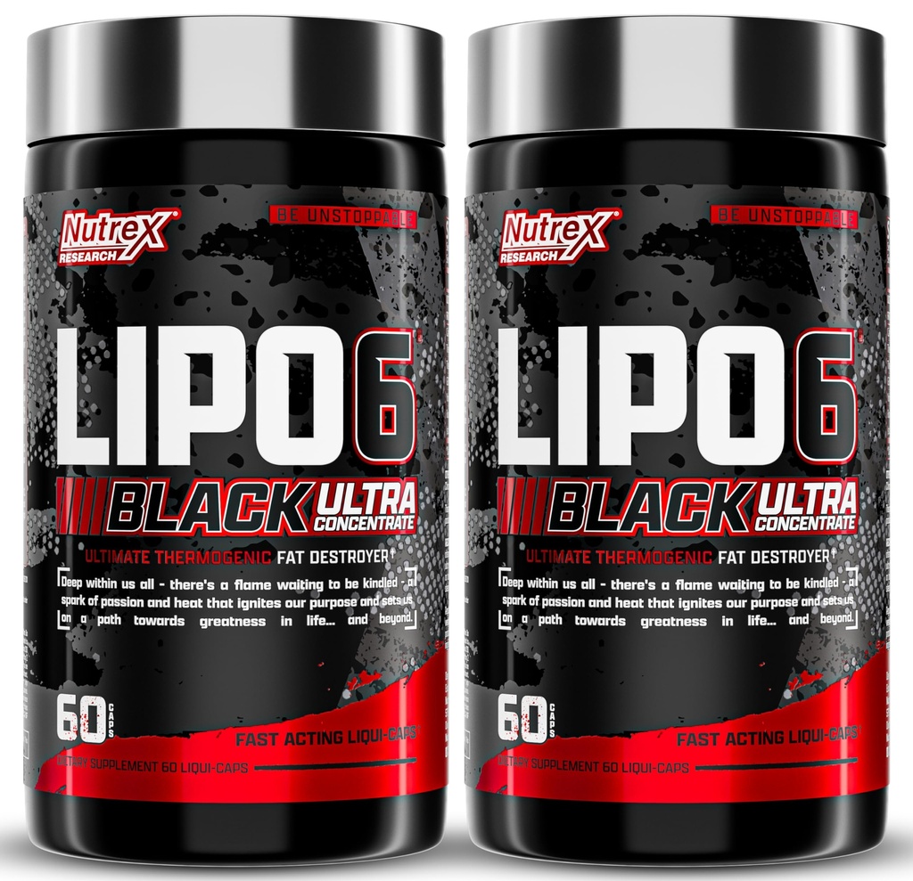 Nutrex výzkum Lipo-6 Black Ultra koncentrát termogenní spalovač tuků dodatek, zvýšení hmotnosti, energie a intenzivní zaměření 120 dietní pilulky