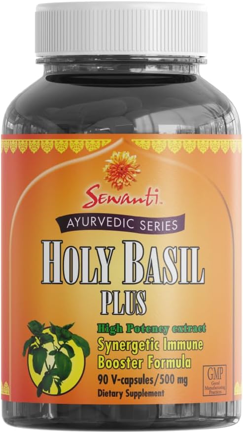 Sewanti Holy Basil Plus Ayurvedic Series High Potency 22: 1 Extract Synergy Imunitary Booster Formule 90 Vegan Kapsle