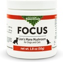 Animal Essentials Focus Lions Mane Houba Dodatek pro psy a kočky - Podporuje zdraví mozku, kognitivní funkce, Zdravá imunitní reakce, Houba prášek extrakt - 1.8 Oz (balení po 1)