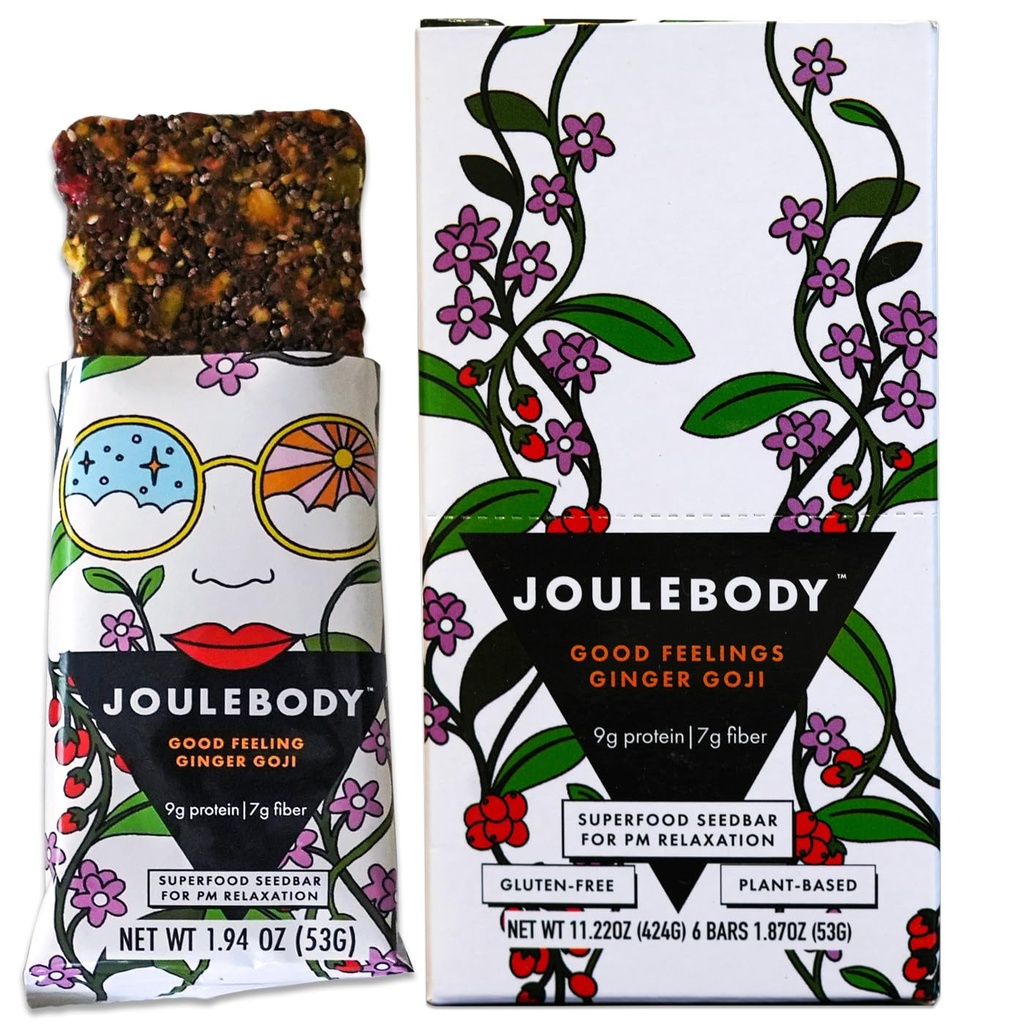 JOULEBERE 5 PM Dobrý pocit Organic Ginger Goji Seedbar 124; Gut- Health Treat Superfood 124; 6 Počet