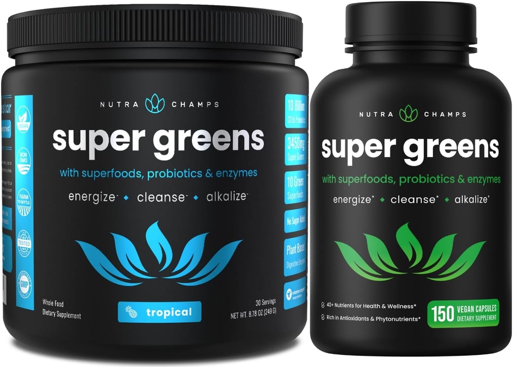 NutraChamps Tropical Super Green Powder & Super Green Kapsle