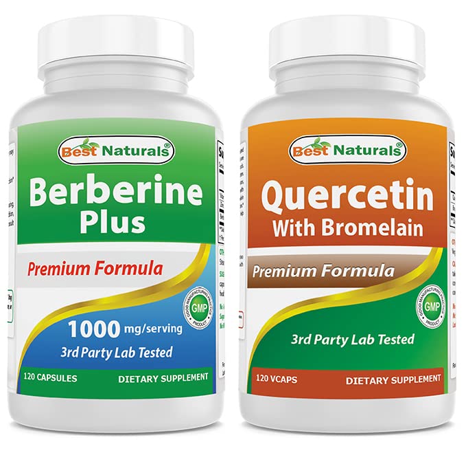 Nejlepší Naturals Berberine Plus 1000mg & Quercetin s Bromelainem