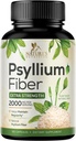 Psylium Husk Powder Capsules 2000mg, Natural Daily Soluble & Nerozpustné fiber pilulky, Psyllium Husk Fiber Supplement Podporuje Digestion Colon Health & Regularity, Plant Based Supplement - 180 Kapsle