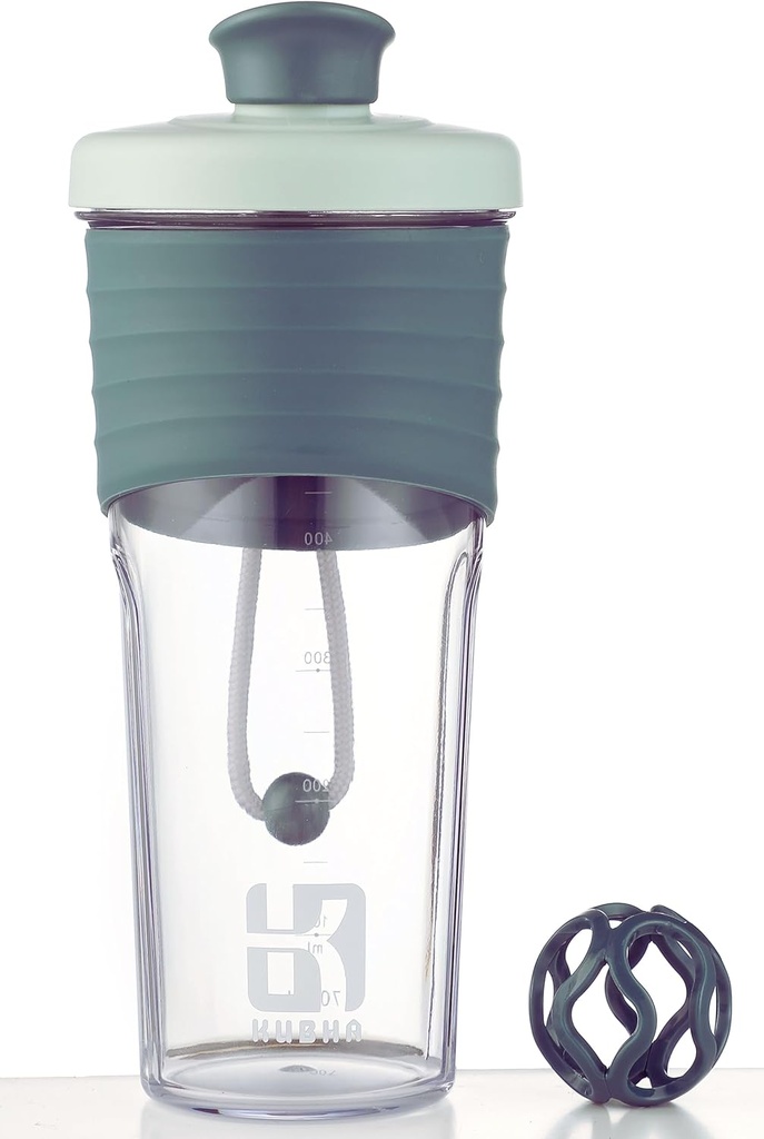 2. generace třepačka láhev pro protein s míchací koule - ideální pro cvičení a venkovní použití, 24-Ounces syrovátkové třepačka s čirým měřením (Black Green)