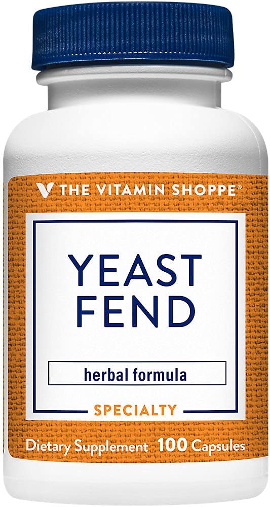 Vitamin Shoppe Yeast Fend, Bylinná formule pro ženy, Obsahuje kyselinu kadeřavou, Lactobacillus a bylinky (100 kapslí)