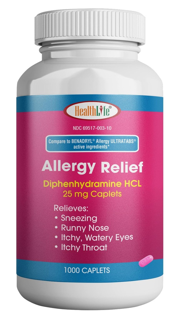 Zdraví LFE Alergie Relief, Medicine Difenhydramine HCl Kaplety, 25 mg iž