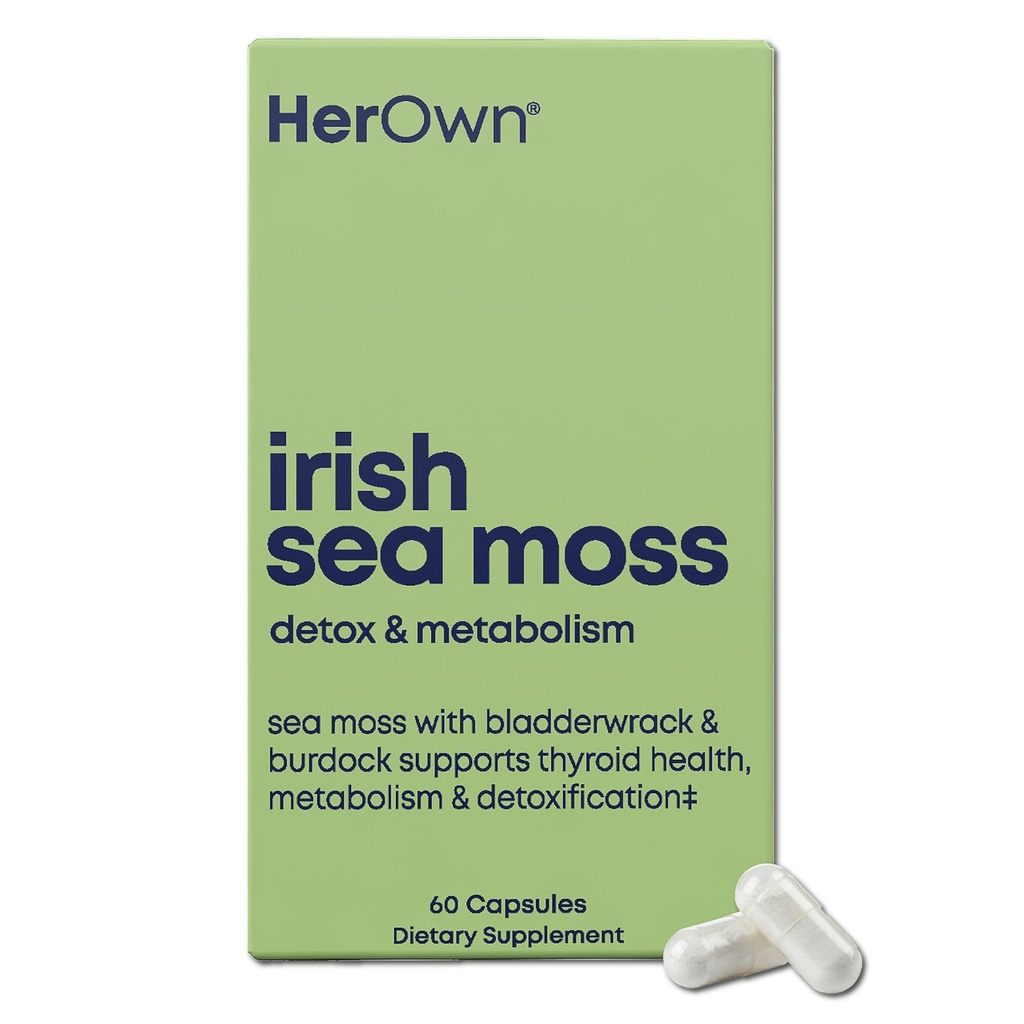 Její vlastní irské moře Moss Kapsle, Burdock Root, Bladderwrack, Detox, Metabolismus, Imunitní podpora, Kožní zdraví, Natural Joint Support, Nutrient Rich Superfood High in Minerals, 60 Počet