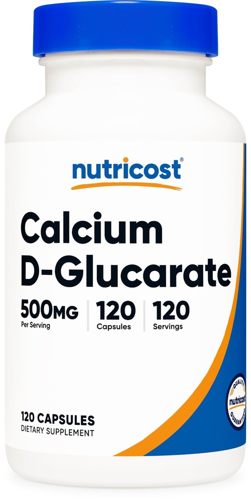 Nutricost vápník D- Glucarate 500mg, 120 Kapsle - Gluten Free, Non-GMO, Vegetarian Friendly