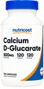 Nutricost vápník D- Glucarate 500mg, 120 Kapsle - Gluten Free, Non-GMO, Vegetarian Friendly