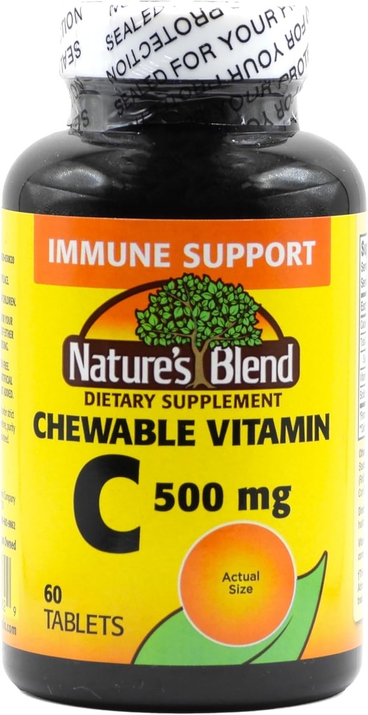 Žvýkací vitamin C. Skvělá ochutnávka nízkého cukru základní vitamín, nepodporuje zubní rozklad. 500 mg, 60 tablet.
