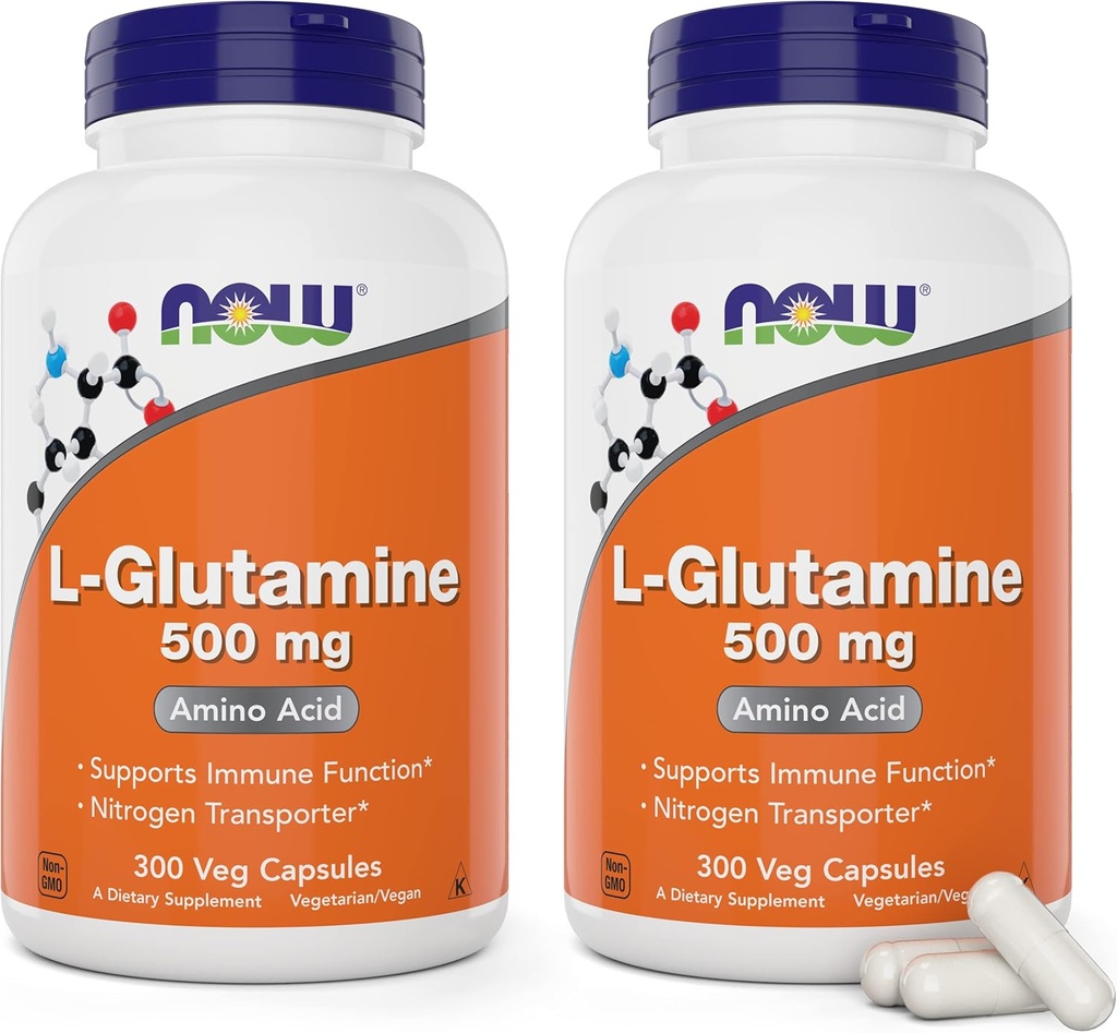 L- glutamin 500 mg 300 Veg Kapsle (Balení po 2) - Non- GMO doplněk - Vegan Lglutamin 500 mg Kapsle