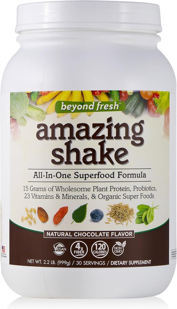 Mimo čerstvé úžasné Shake, Superfood Formule, Plant Protein based, Nízké čisté sacharidy, Wholefood Protein, strava náhrada, přírodní čokoláda Flavor, 999 Grams, bílá