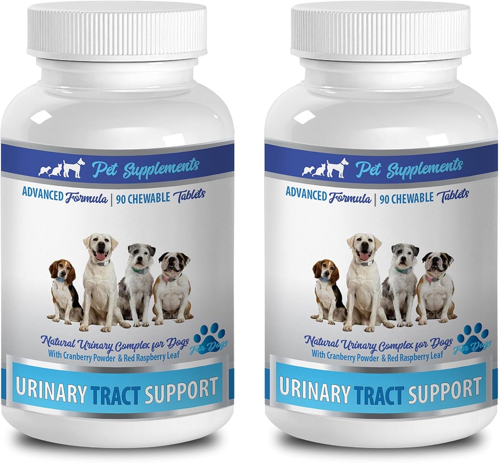 PET SUMPLEMENTS & NUTRITION LLC Dog Inkontinence Natural - Dog Urinary Tract Support - Natural Cranberry Solution - Blinder Health - Vet Doporučeno - Dog Blinder Ošetřovna - 2 Lahvička (180)
