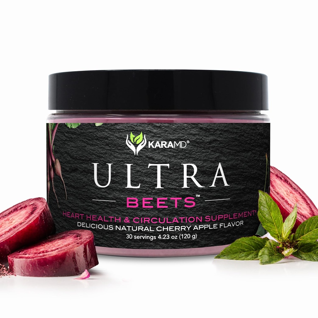 KaraMD UltraBeets current 124; Delicious Beetroot Superfood Powder 124; Natural Vegan Friendly, Non-GMO & gluten Free Nitric Oxide Booster Supplement Current 124; Podporuje Circulation & Energy (30 Koncentrované služby)