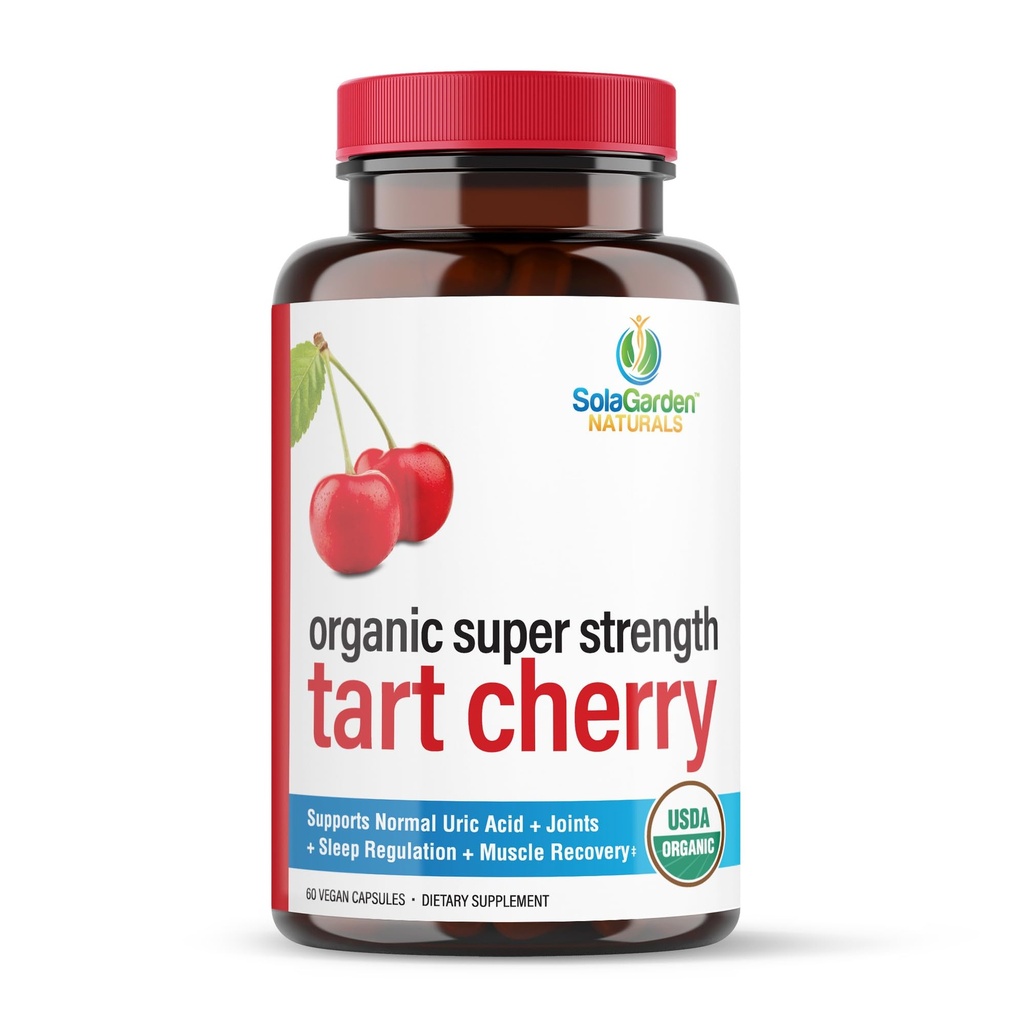 Super síla CherrypURE Tart Cherry dodatek - 50: 1 Koncentrace Grown v USA - Made with Non GMO Montmorency Cherries - by SolaGarden Naturals. 60 Non GMO Veggie Kapsle.