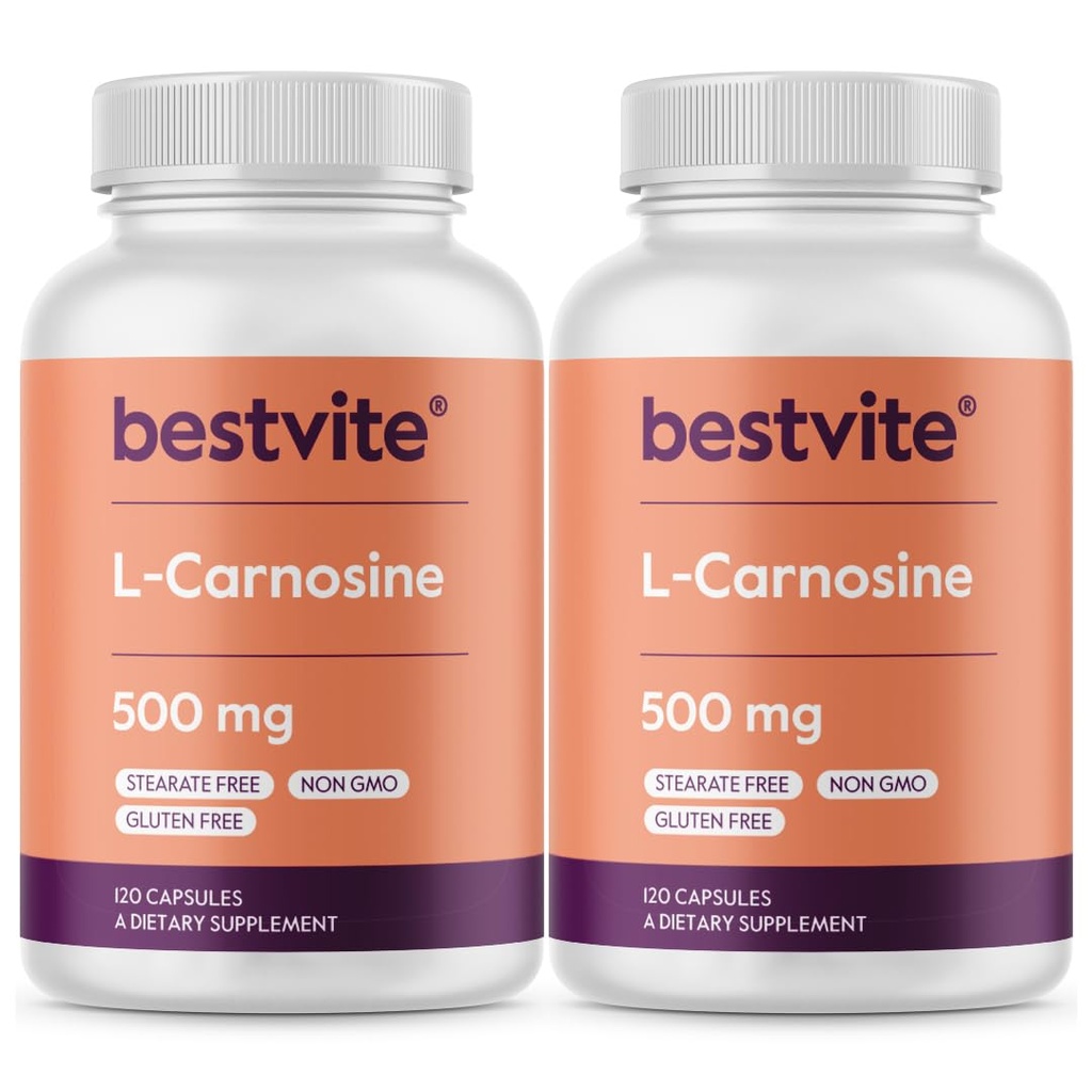 BESTVITE L- Carnosinum 500mg (240 tobolek) (120x2) No Fillers - No Stearates - Non GMO - Gluten Free
