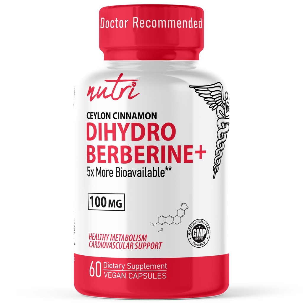 Příroda 's Fusies Dihydroberberine dodatek 100mg 60 Kapsle - s Ceylon Skořice - 5X účinnější než pravidelný Berberine HCL