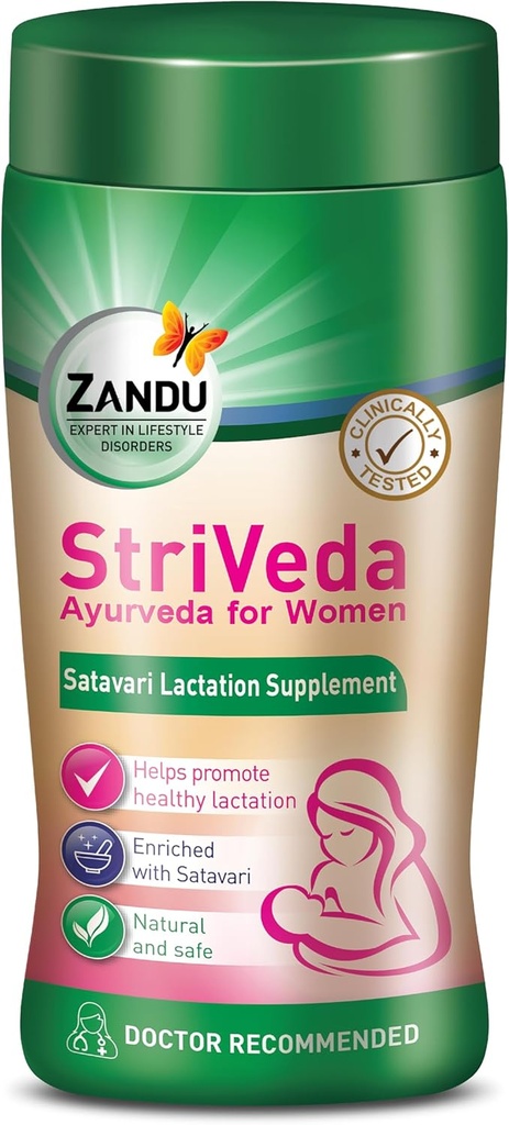 Zandu Striveda Shatavari Lactation dodatek prášek, dítě pro zvýšení zásobování prsu mlékem, 210 G, Doktor doporučeno, přírodní a bezpečné