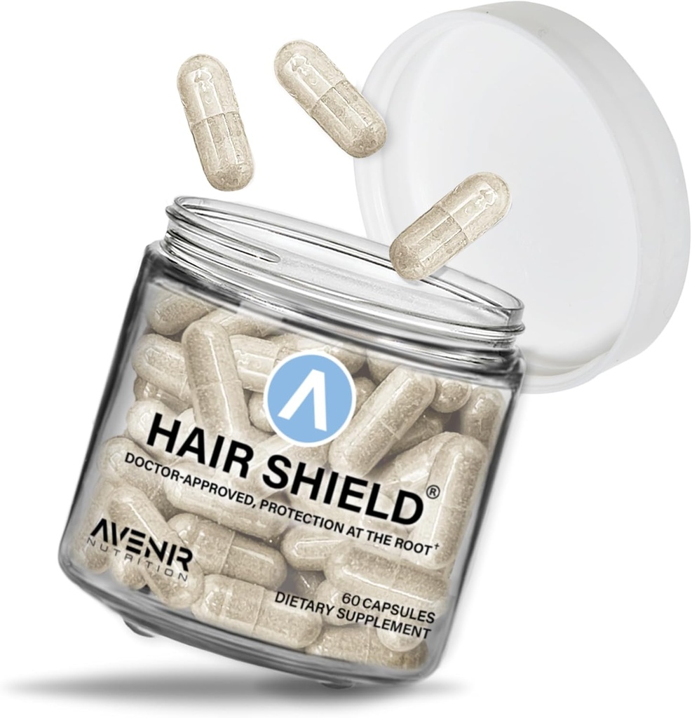 Shield vlasy 124; Vlasové kůže a nehty Vitamíny pro růst vlasů a silnější nehty, Biotin Vitamíny s vápníkem & zinek pro ženy a muže, 60 Kapsle
