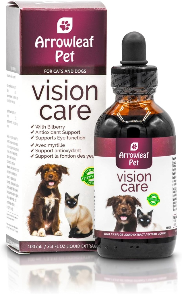 Vision Care by NaturPet Inc for Cats and Dogs Cotto124; with Bilberry Cotto124; Eye Support Cotto124; 100ml Herbal tinktura