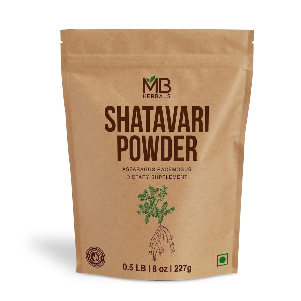 MB Herbals Pure Shatavari Powder 227 Gram CLANE124; 8 oz CLANE124; 100% Pure Asparagus racemosus