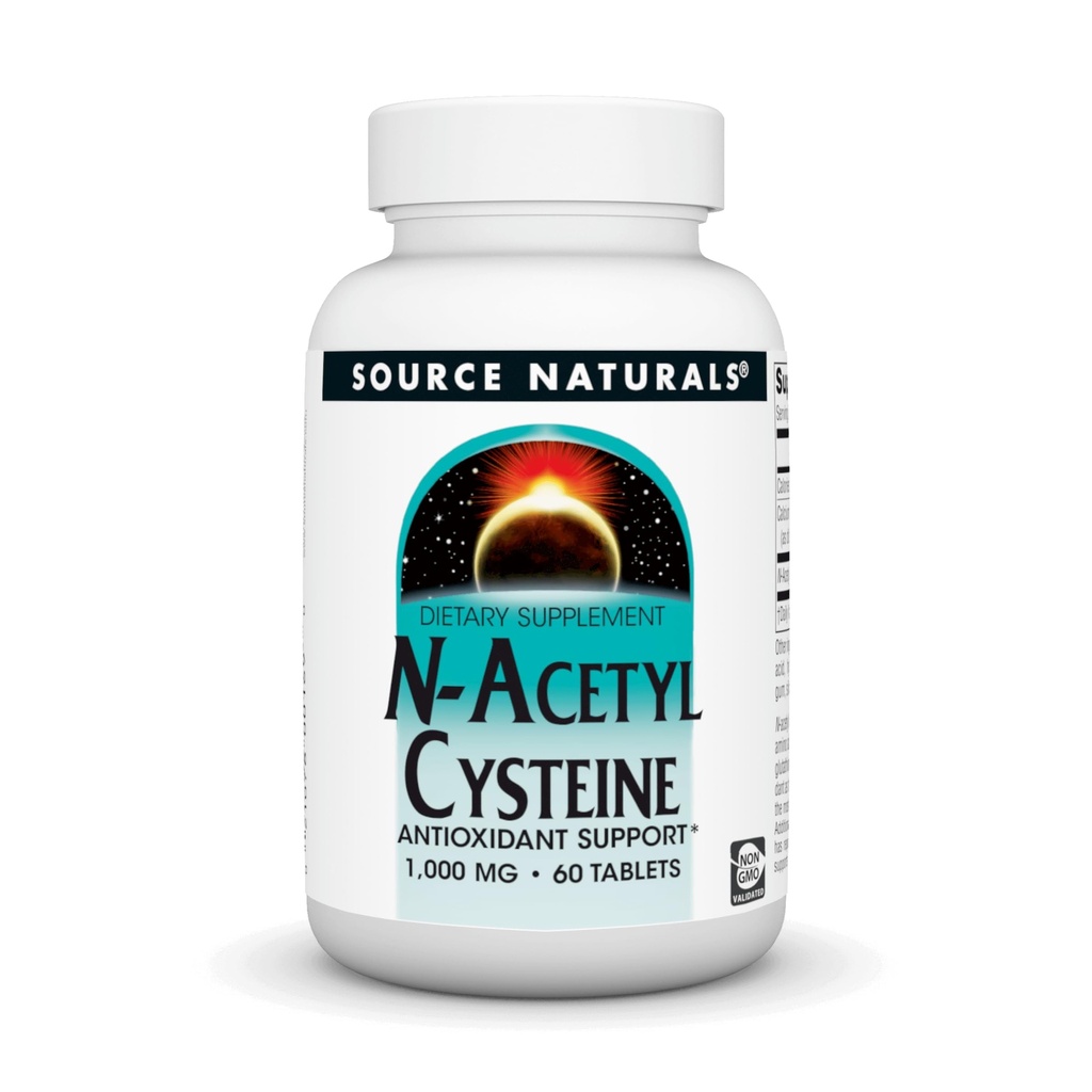 Zdroj Naturals N- Acetyl Cysteine Antioxidant Support 1000 mg Dietní dodatek, který podporuje Respirační zdraví * - 60 Tablety