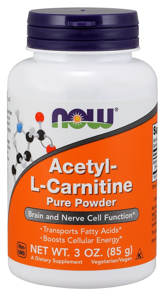Nyní potraviny doplňky, ALC (acetyl- L- karnitin) prášek, mozek a nervové buňky funkce *, 3- Ounce