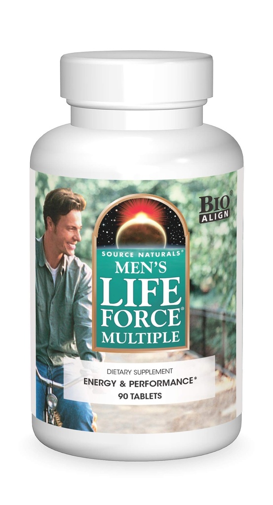 Zdroj Naturals Men 's Life Force Multivitamin & Imunitní doplněk zdraví - 13 Esenciální vitaminy, živiny a minerály - 180 Tablety