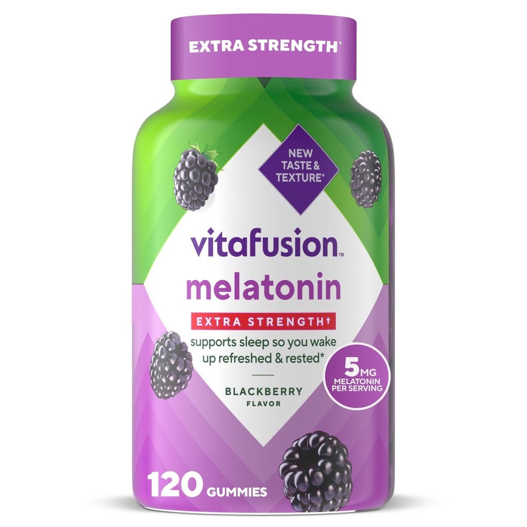 Vitafuze Extra síla Melatonin Gumový Vitamíny, 5 mg, 120 ct Gummies