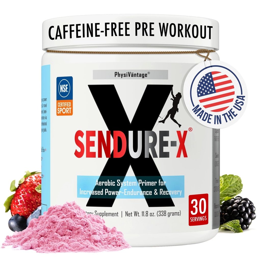 Sendure-X Beetroot + Citrulline Powder - Caffeine- Free Pre- Cvičení - Zvyšuje krevní tok, Energy, VO2 Max, Vytrvalost, Zotavení - NSF Sport Certified, Peak Performance, Natural - 30 Servings Wild Berry